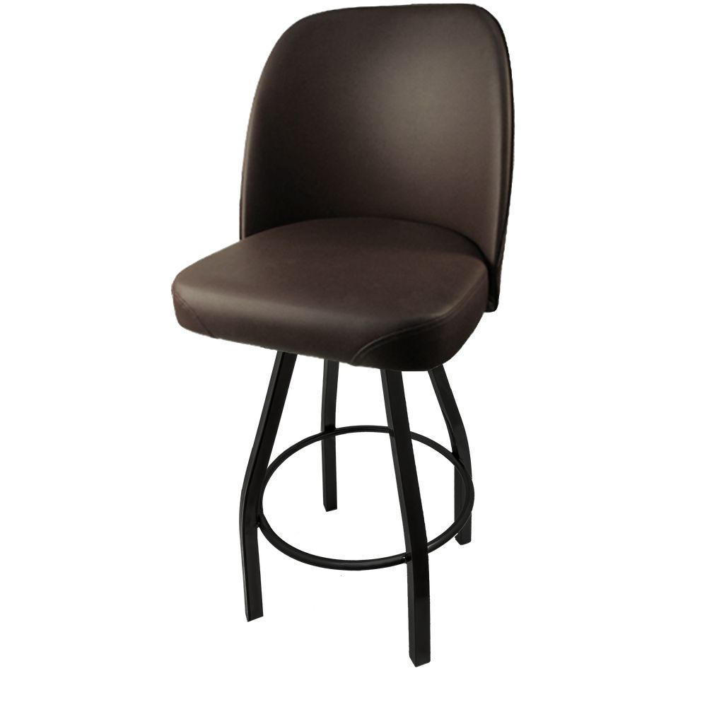 Standard Bucket Bar Stool with Counter Height Black Swivel Frame