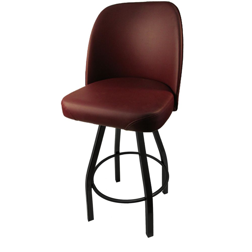 Standard Bucket Bar Stool with Counter Height Black Swivel Frame