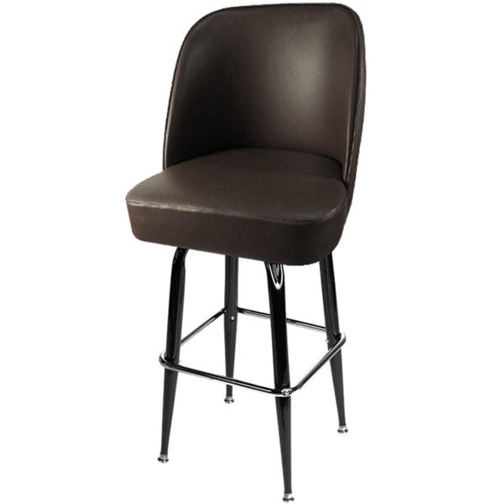 Bucket Seat Gloss Black Square Swivel Bar Stools