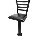 Ladder Back Black Bolt Down Pedestal Bar Stools