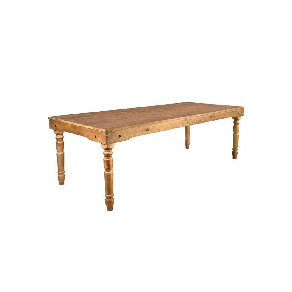 Rustic Solid Pine Removable Straight Leg Farm Table