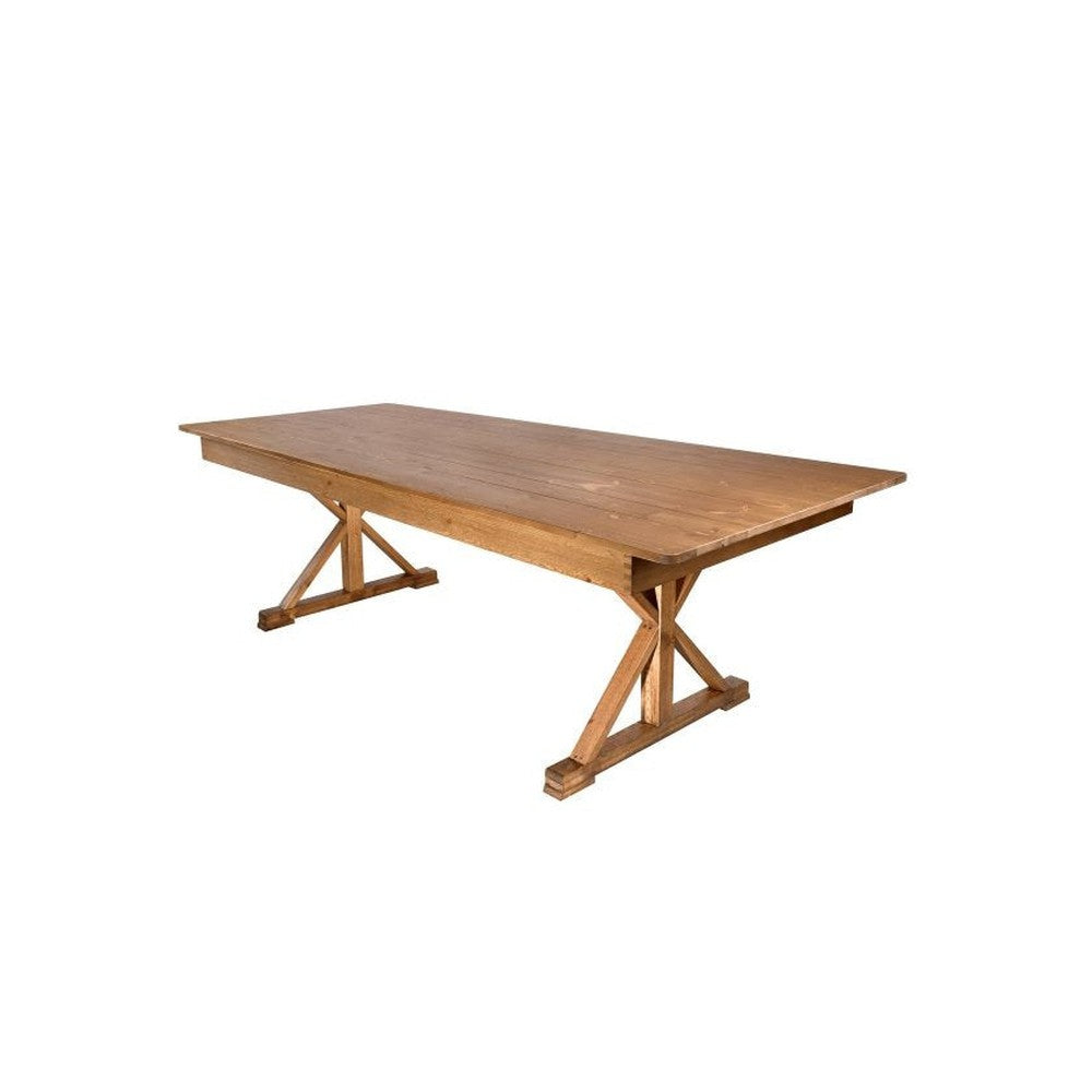 Rustic Solid Pine Folding X Leg Farm Table