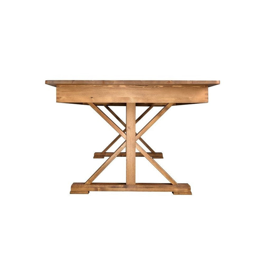 Rustic Solid Pine Folding X Leg Farm Table