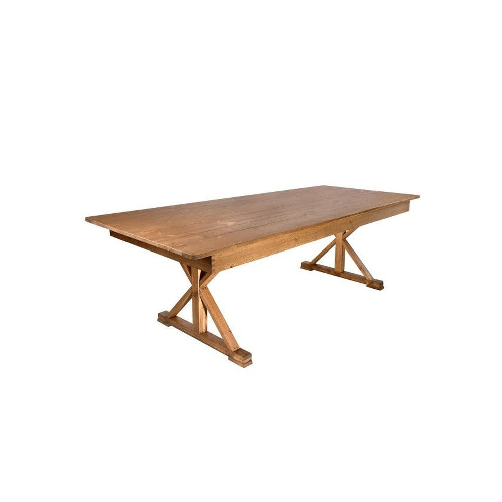 Rustic Solid Pine Folding X Leg Farm Table