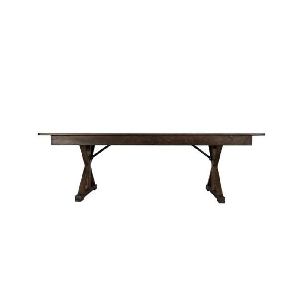 Rustic Solid Pine Folding X Leg Farm Table