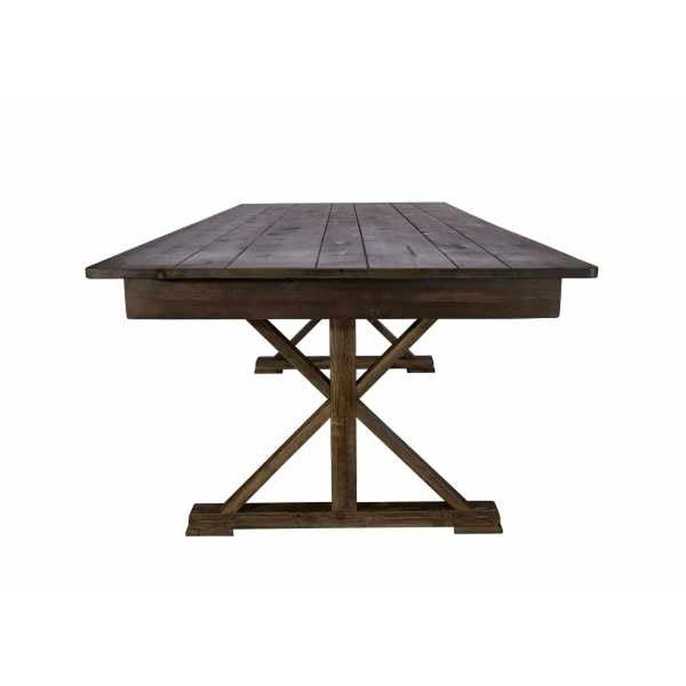 Rustic Solid Pine Folding X Leg Farm Table