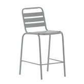 Lila Aluminum Outdoor Stacking Bar Stool with Slats