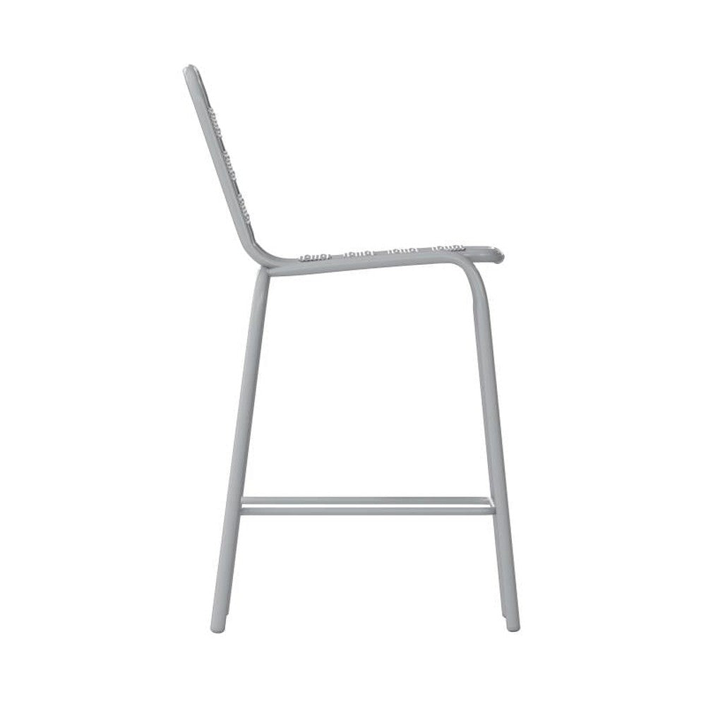 Lila Aluminum Outdoor Stacking Bar Stool with Slats