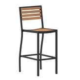 Lark Outdoor Faux Wood Poly Resin Bar Height Stools