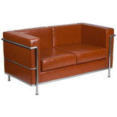 Hercules Regal Series Contemporary LeatherSoft Loveseat with Encasing Frame