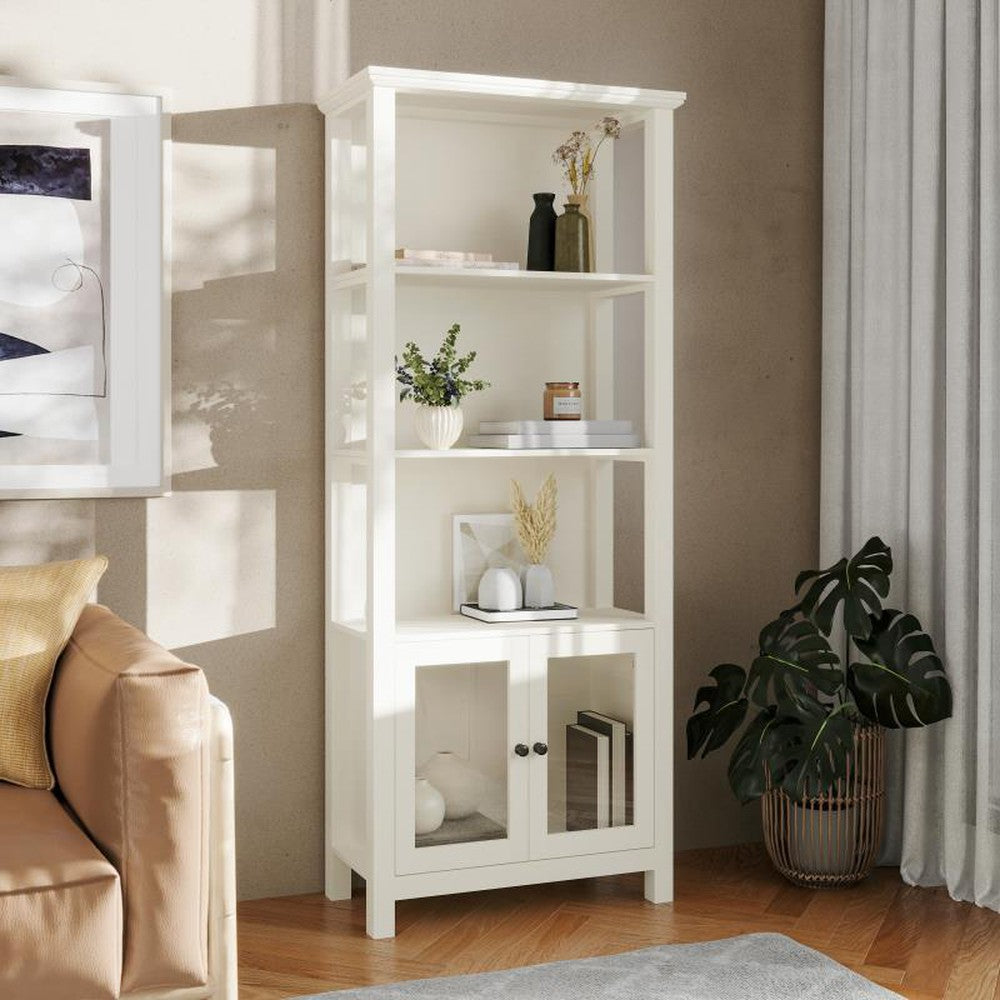 Stella Modern Farmhouse Wooden Bookcase and Storage Cabinet