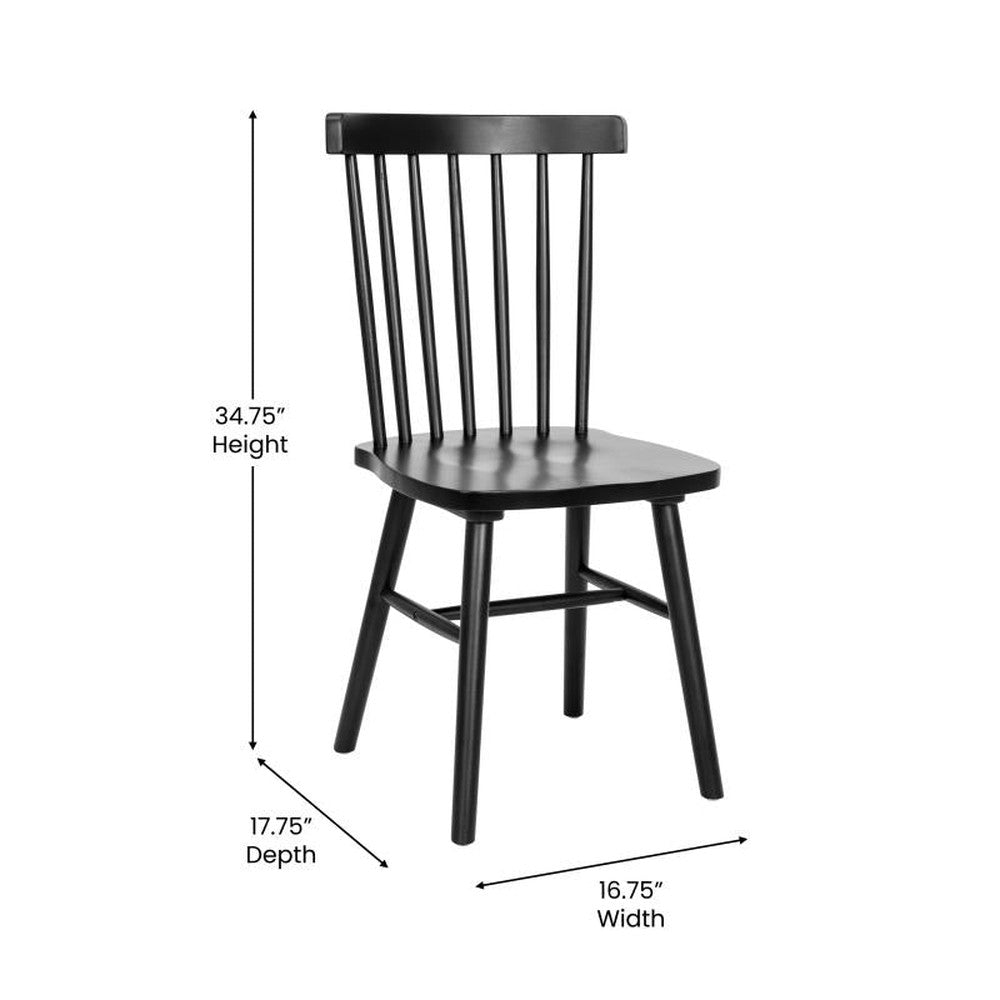 Ingrid Wood Spindle Back Windsor Dining Chairs - Set of 2