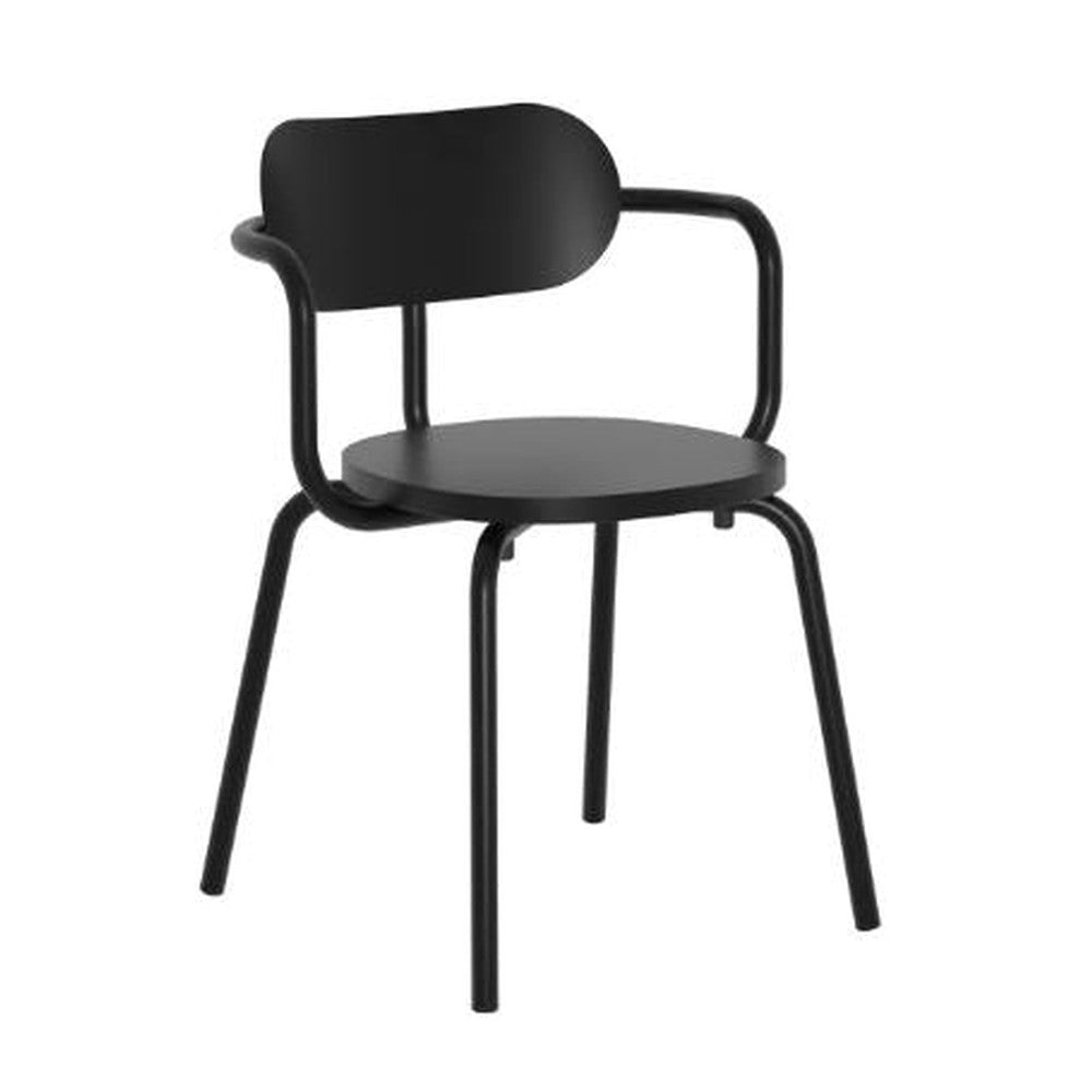 Stelo Outdoor Metal Stackable Dining Arm Chair