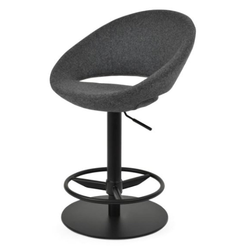 Crescent Piston Bar Stool with Full Footrest