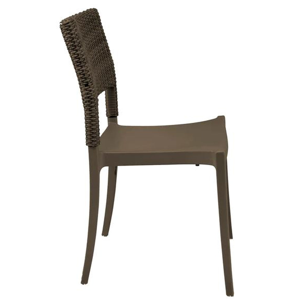 Java Outdoor Wicker and Resin Side Chair