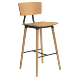 Woodlands II Series Industrial Wood Bar Stool