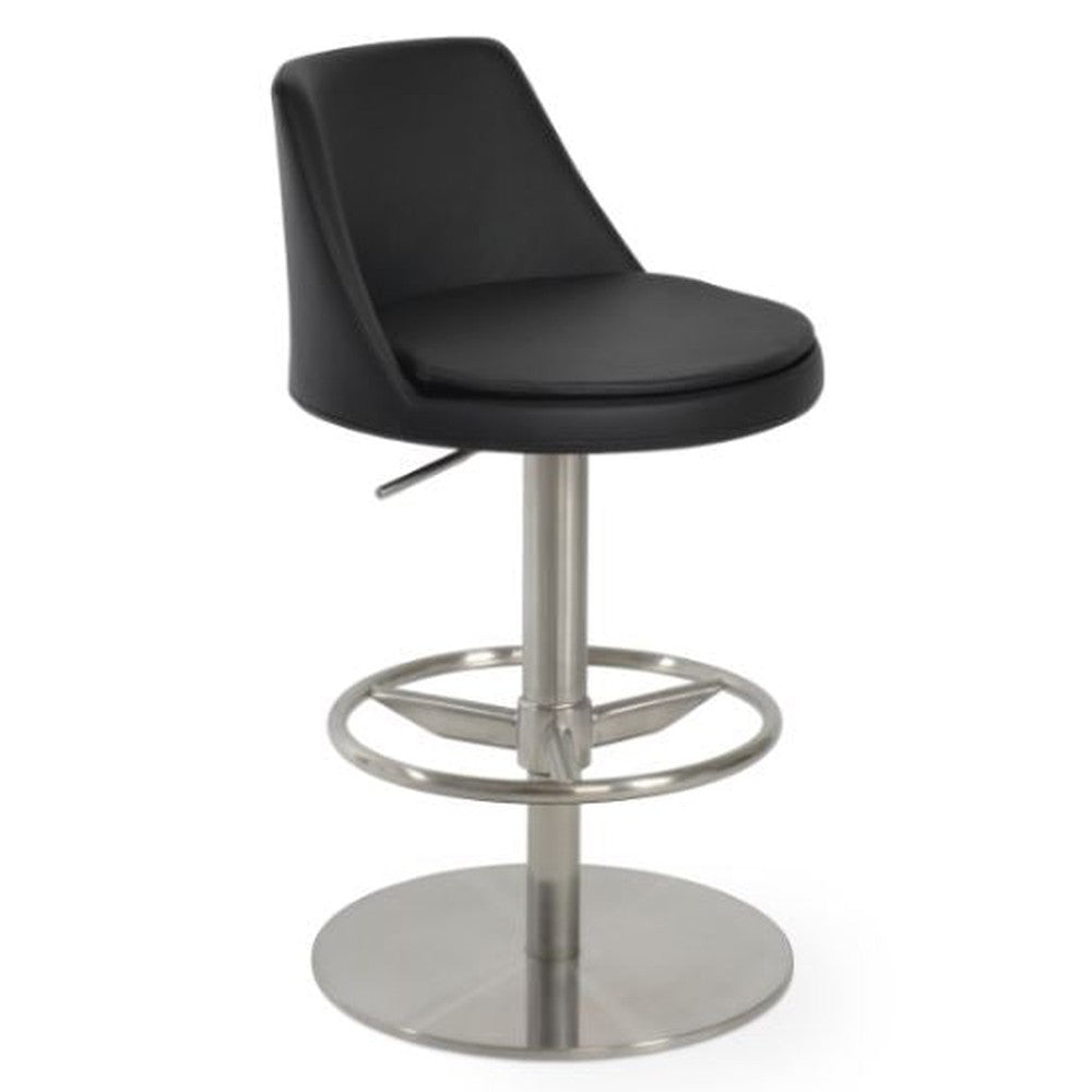 Martini Piston Bar Stool with Full Footrest