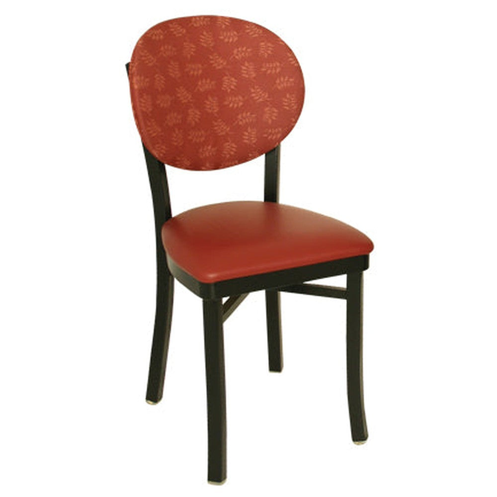 OX-20 Fully Upholstered Round Back Metal Dining Chair