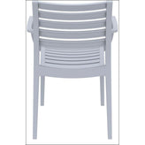 artemis outdoor dining arm chair white isp011 whi