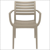 artemis outdoor dining arm chair white isp011 whi