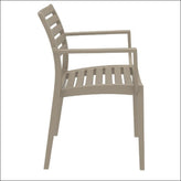 artemis outdoor dining arm chair white isp011 whi