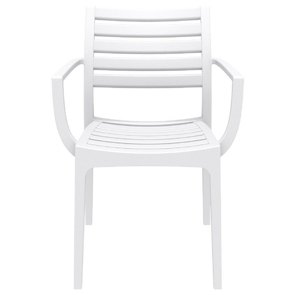 artemis outdoor dining arm chair white isp011 whi