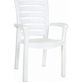 marina resin dining arm chair white isp016 whi