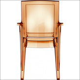 arthur polycarbonate modern dining chair transparent amber isp053 tamb