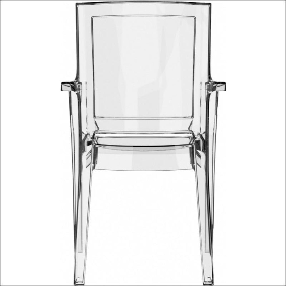 arthur polycarbonate modern dining chair transparent amber isp053 tamb