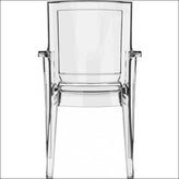 arthur polycarbonate modern dining chair transparent amber isp053 tamb