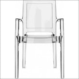 arthur polycarbonate modern dining chair transparent amber isp053 tamb