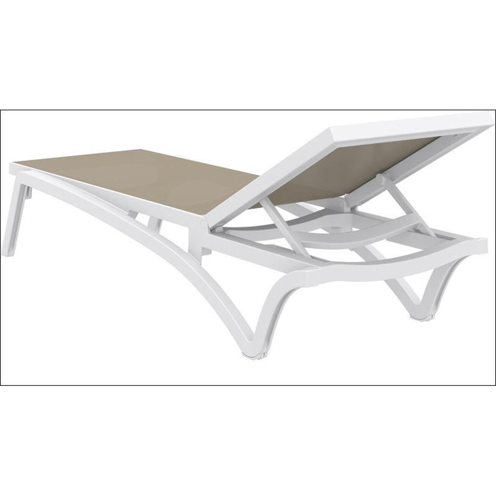 pacific sling chaise lounge white frame yellow sling isp089 whi yel