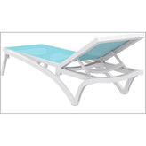 pacific sling chaise lounge white frame yellow sling isp089 whi yel