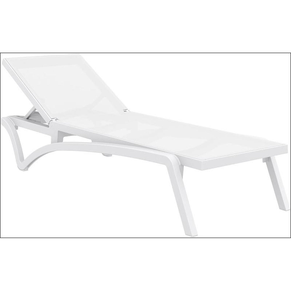 pacific sling chaise lounge white frame yellow sling isp089 whi yel