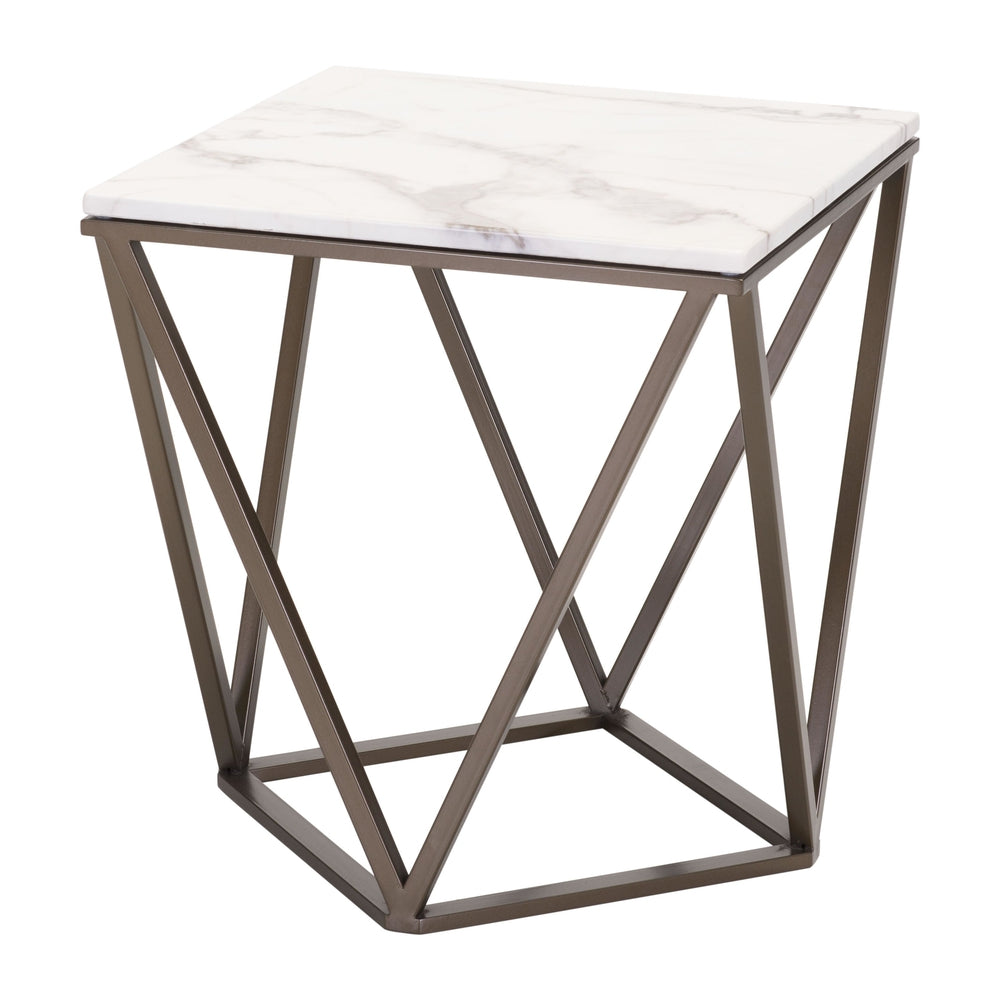 tintern end table white antique brass