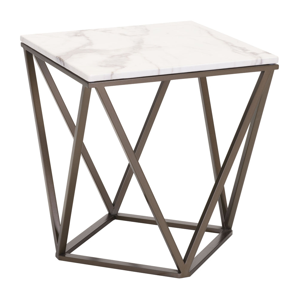 tintern end table white antique brass