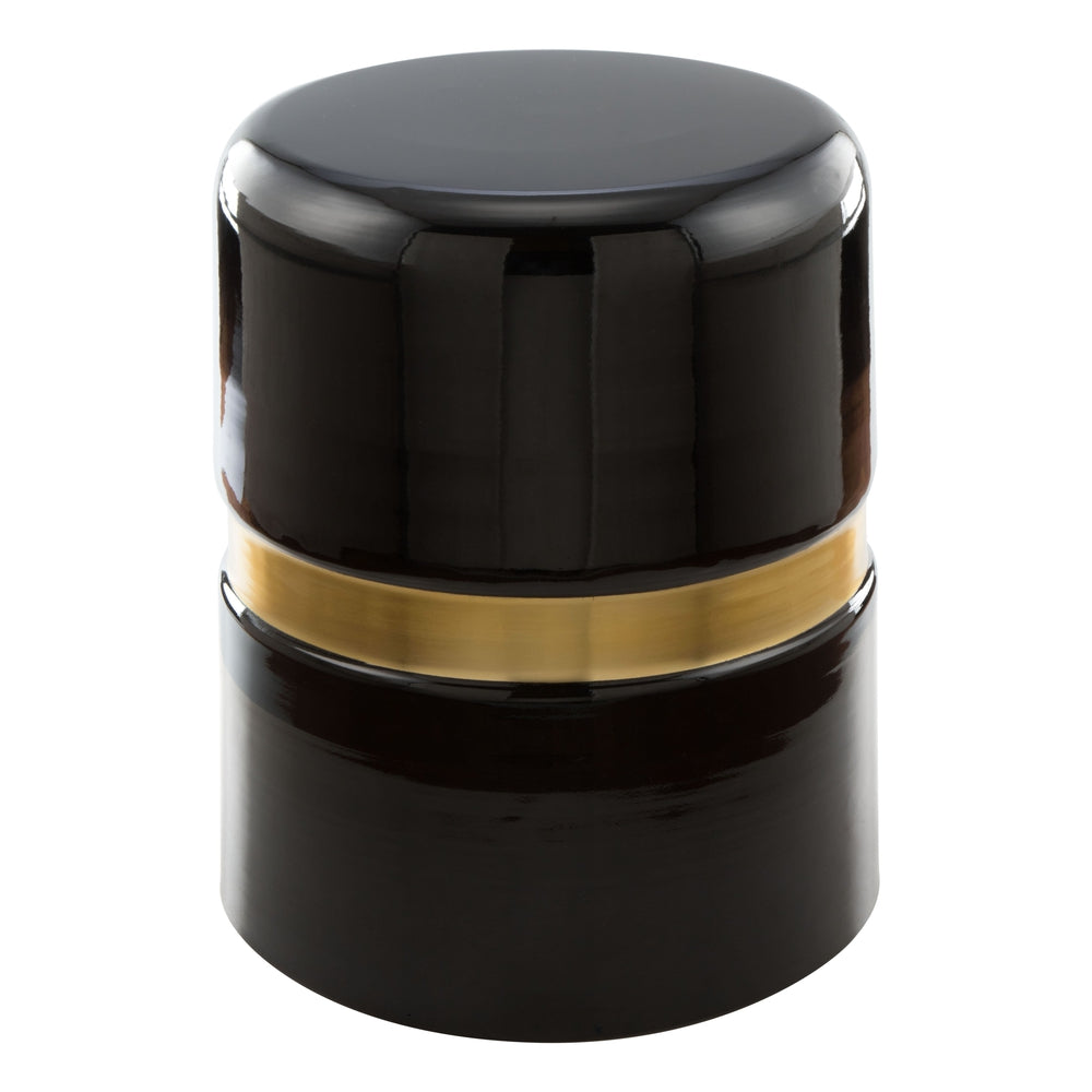 density side table black and gold