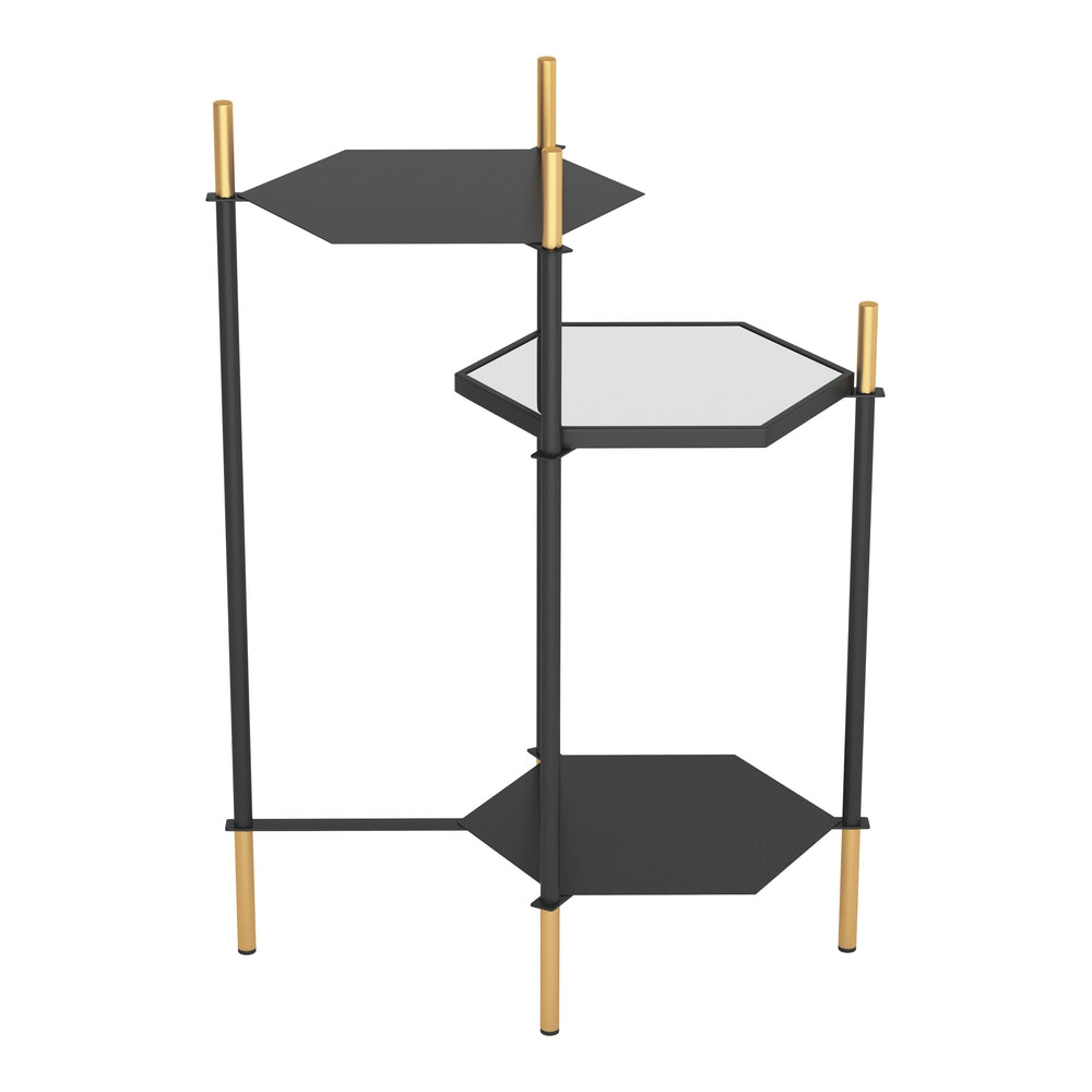 william side table gold black