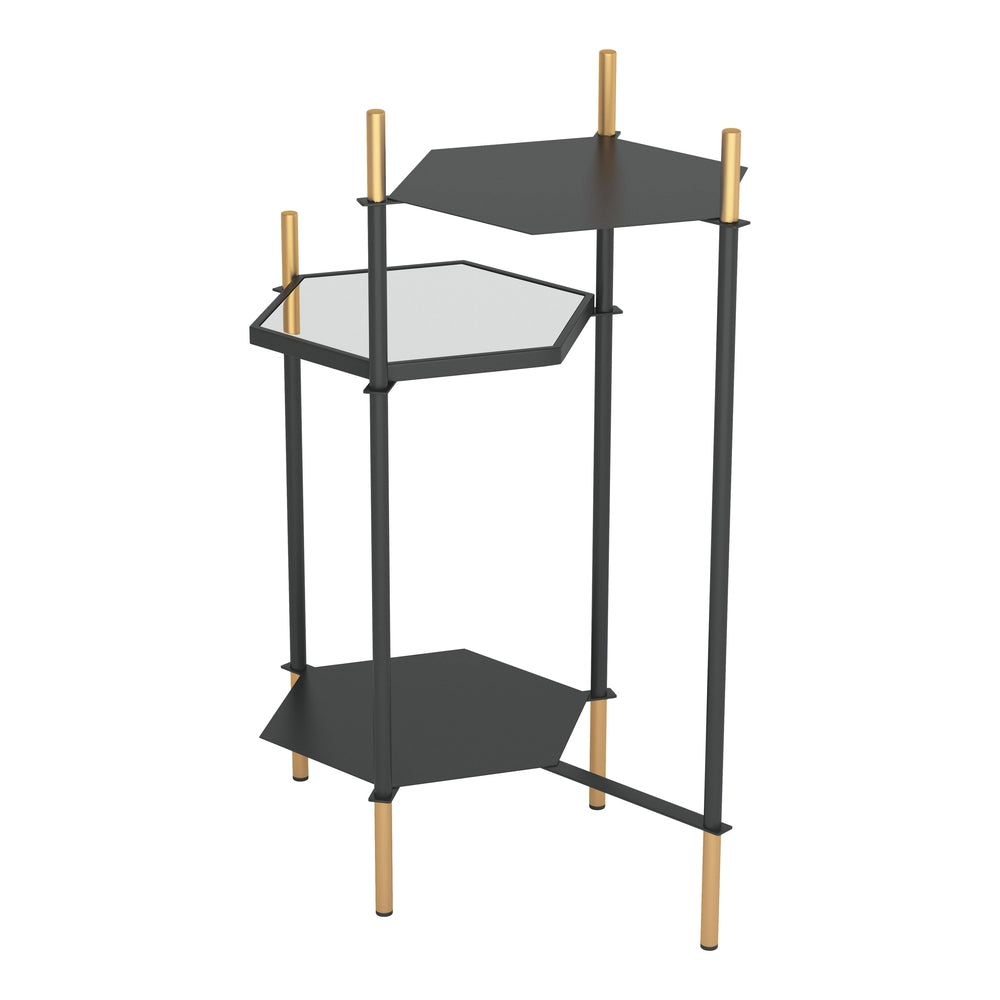 william side table gold black