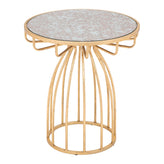 silo side table mirror gold