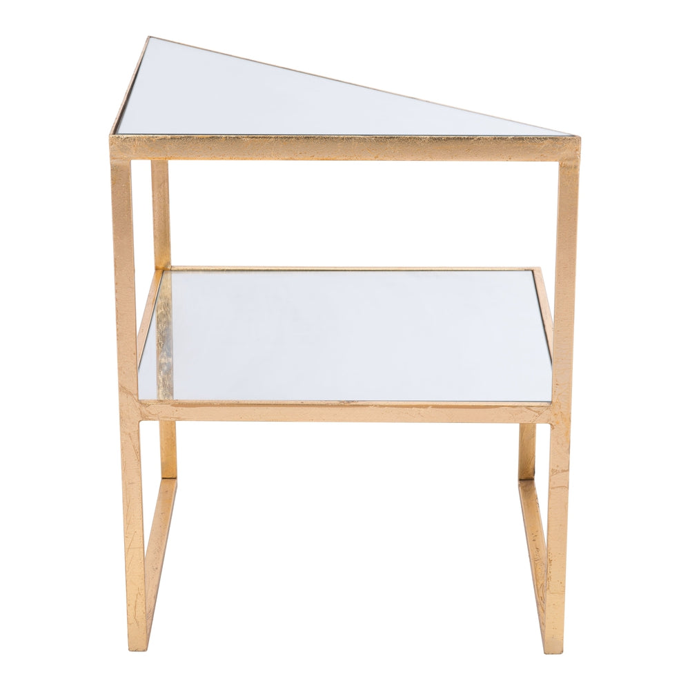 planes side table gold mirror