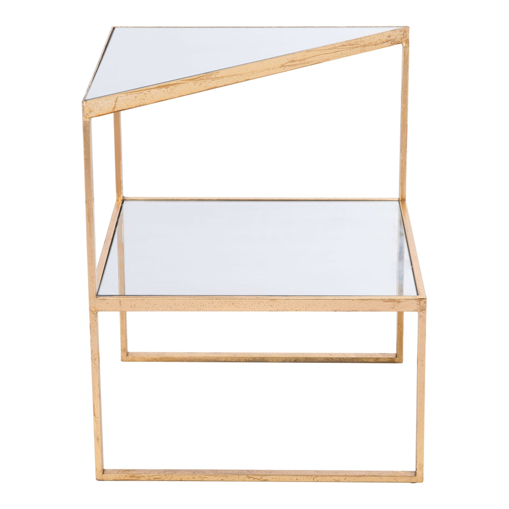 planes side table gold mirror