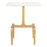 clement marble side table white gold