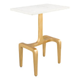 clement marble side table white gold