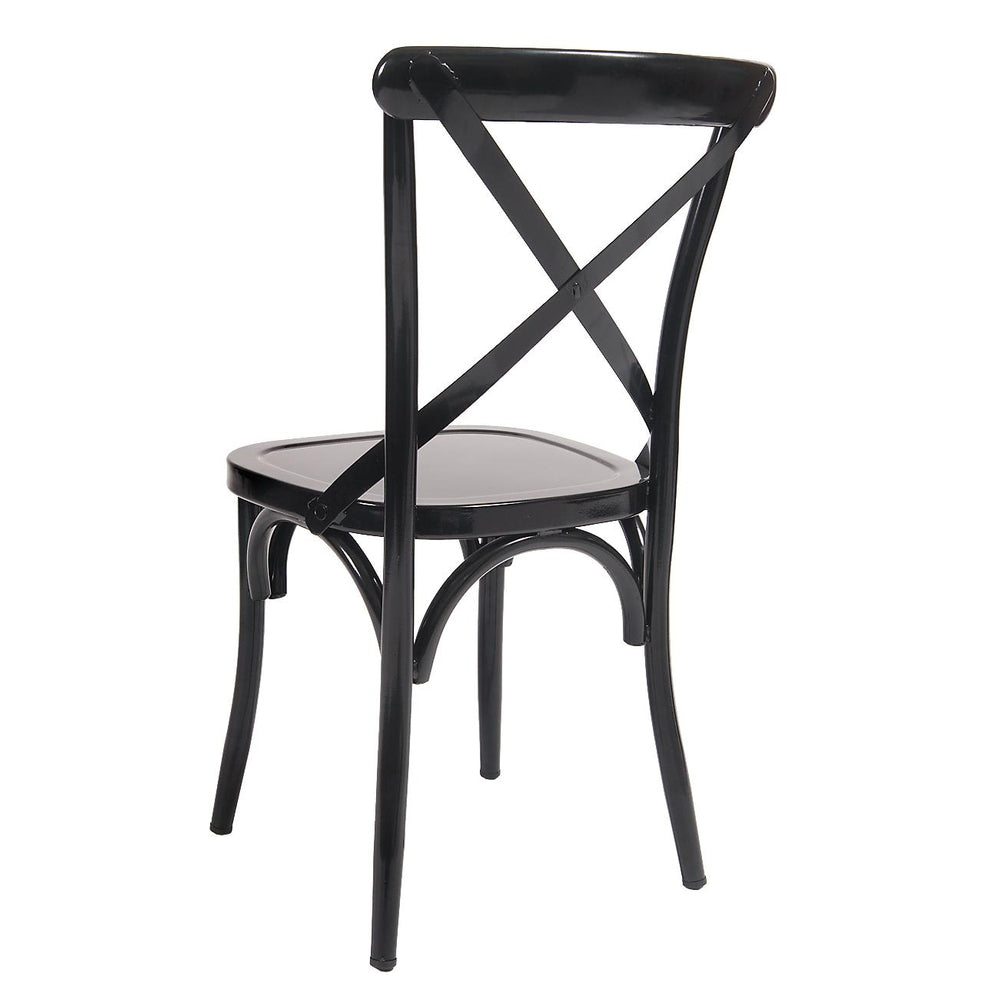 Black Cross Back Steel Chair