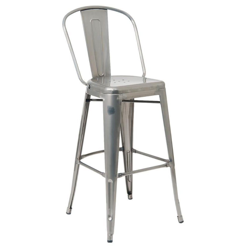 indoor steel barstool in clear coat finish