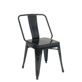 iron tolix style dining chair red