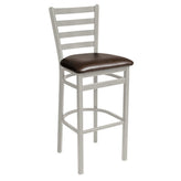 lima ladder back barstool silver mist finish