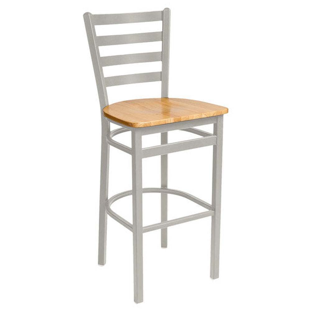 lima ladder back barstool silver mist finish