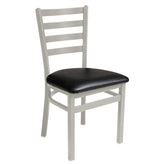 lima ladder back chair silver mist finish